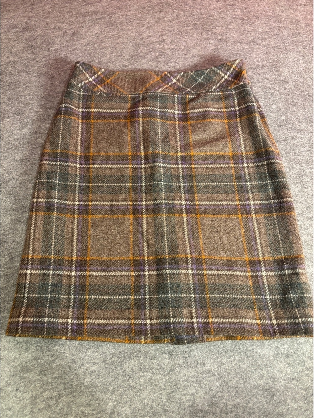 L.L.Bean Women's Wool Blend Plaid Skirt Size 6 Regular